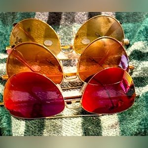 3 pairs Aviator sunglasses